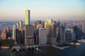 Photo of the New York City skyline with its densely packed tall buildings