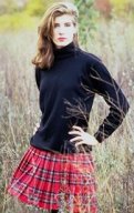 photo of a woman with a red skirt