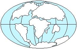 Map of earth at 65 million years ago