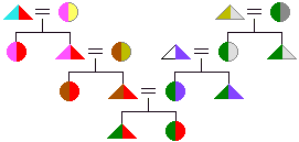 Diagram of bilineal descent with more descent links shown