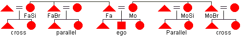 Diagram of parallel and cross cousins