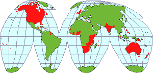 map of English Speaking countries and territories around the world